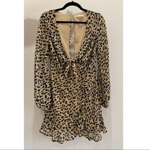 Petal and Pup Leopard print tie front dress